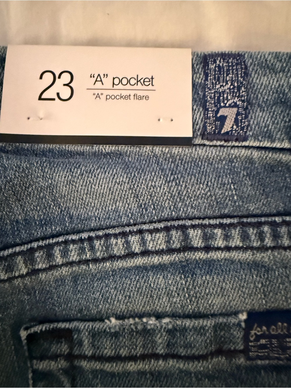 NWT vintage made in USA 7FAM A-Pocket Flare Jeans - Picture 3 of 9